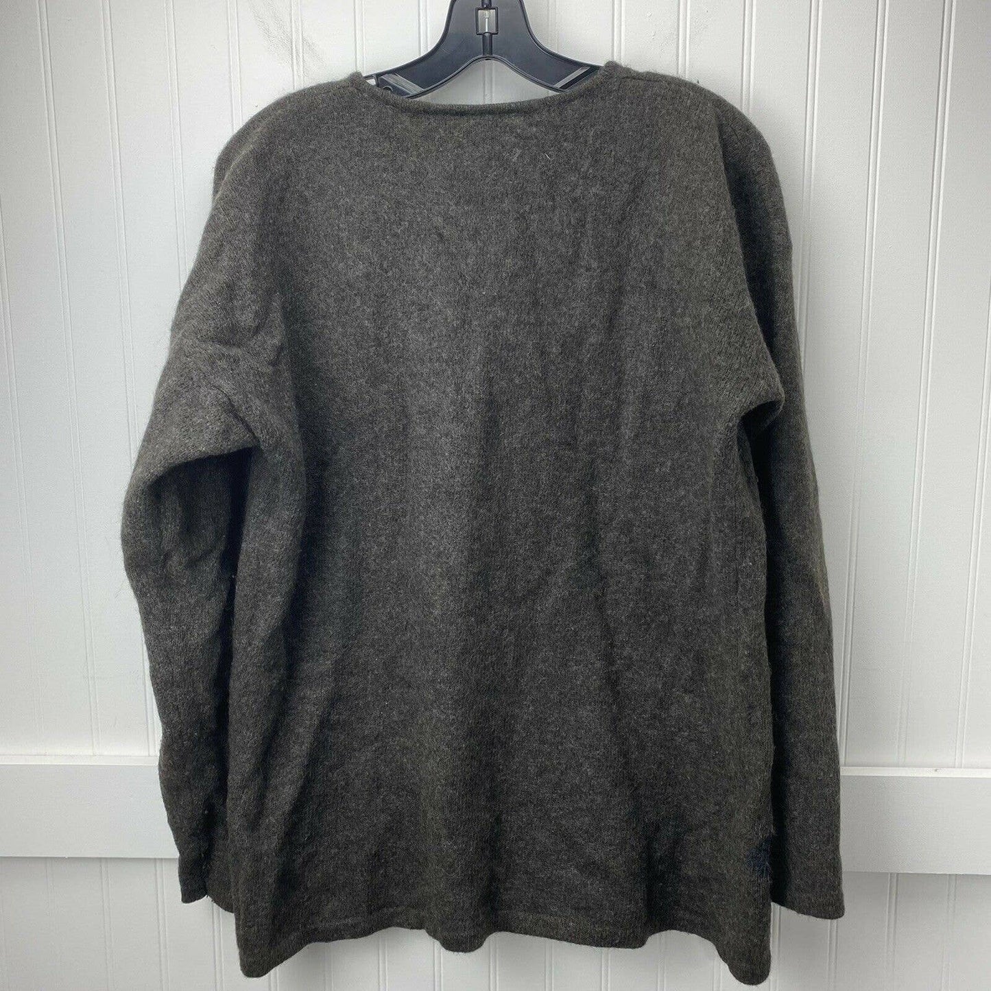 Boundary Waters Lambswool Blend Sweater Sz Large Women Brown Pullover Argyle Top