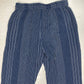 THML Pull On Crop Pants Sz Medium Blue Textured Boho Tassels Lightweight Cotton