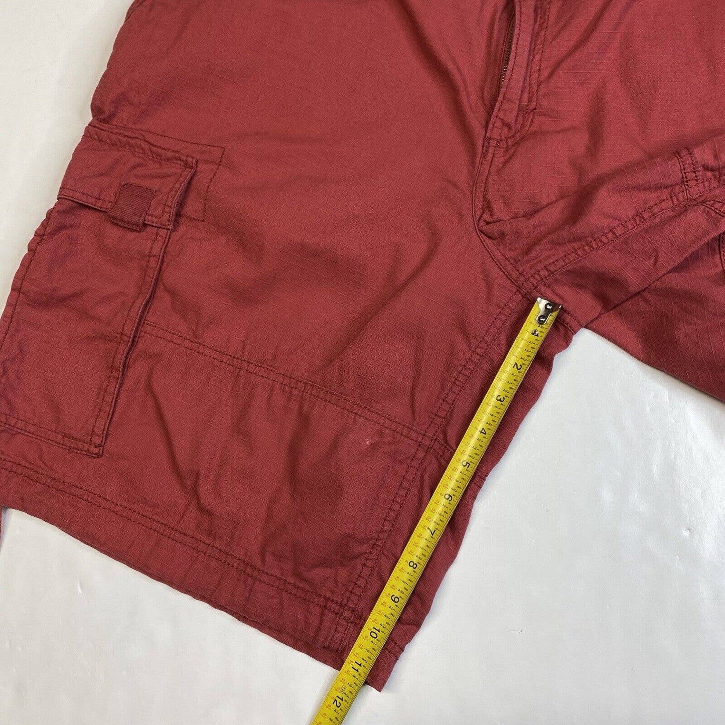 Vintage Ocean Pacific OP Cargo Shorts Mens 40 Red Ripstop Cotton Long Baggy