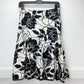 White House Black Market 100% Silk Floral Pleated Skirt Sz 2 Knee Length *Flaw