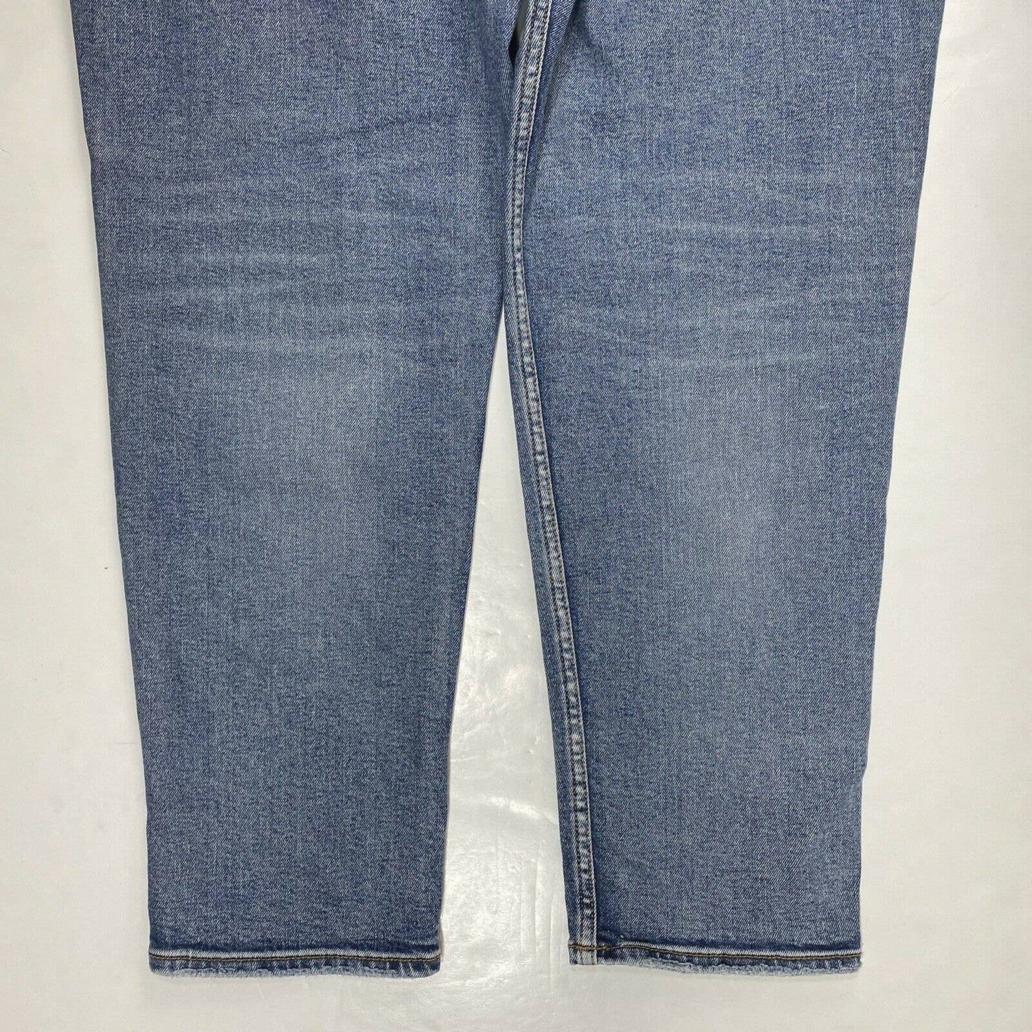 Silver Mom Jean Sz 36 Womens Hi-Rise Denim Jeans Plus Size Distressed Button Fly