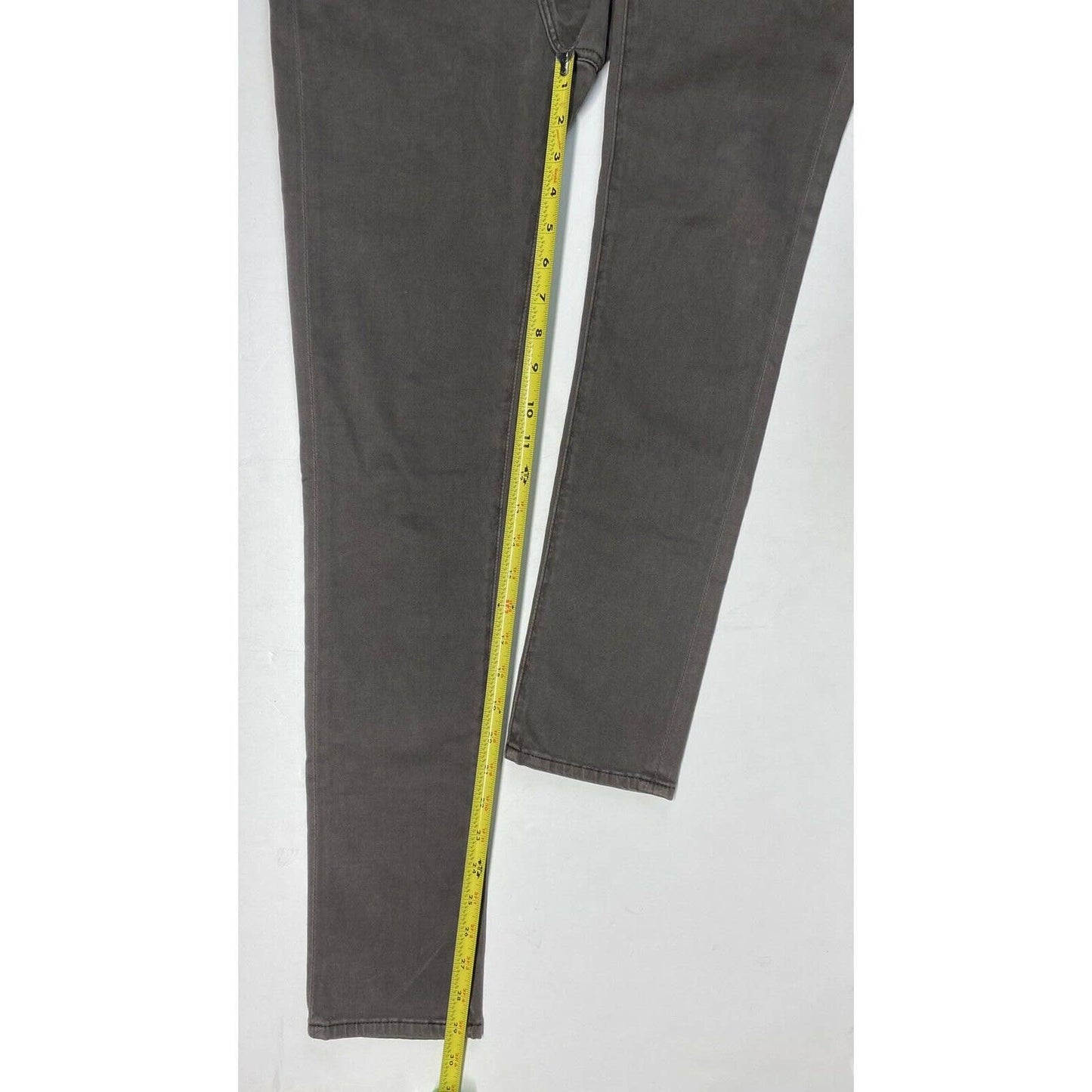 AG Adriano Goldschmied Stilt Cigarette Leg Sz 25R Stretch Khaki Brown Jeans EUC