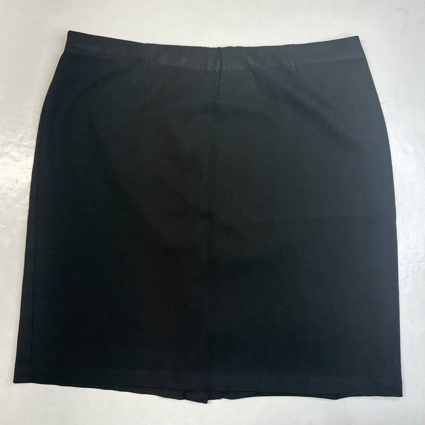 J Jill Ponte Pencil Skirt Sz Large Black Pull On Stretch Knit Back Slit