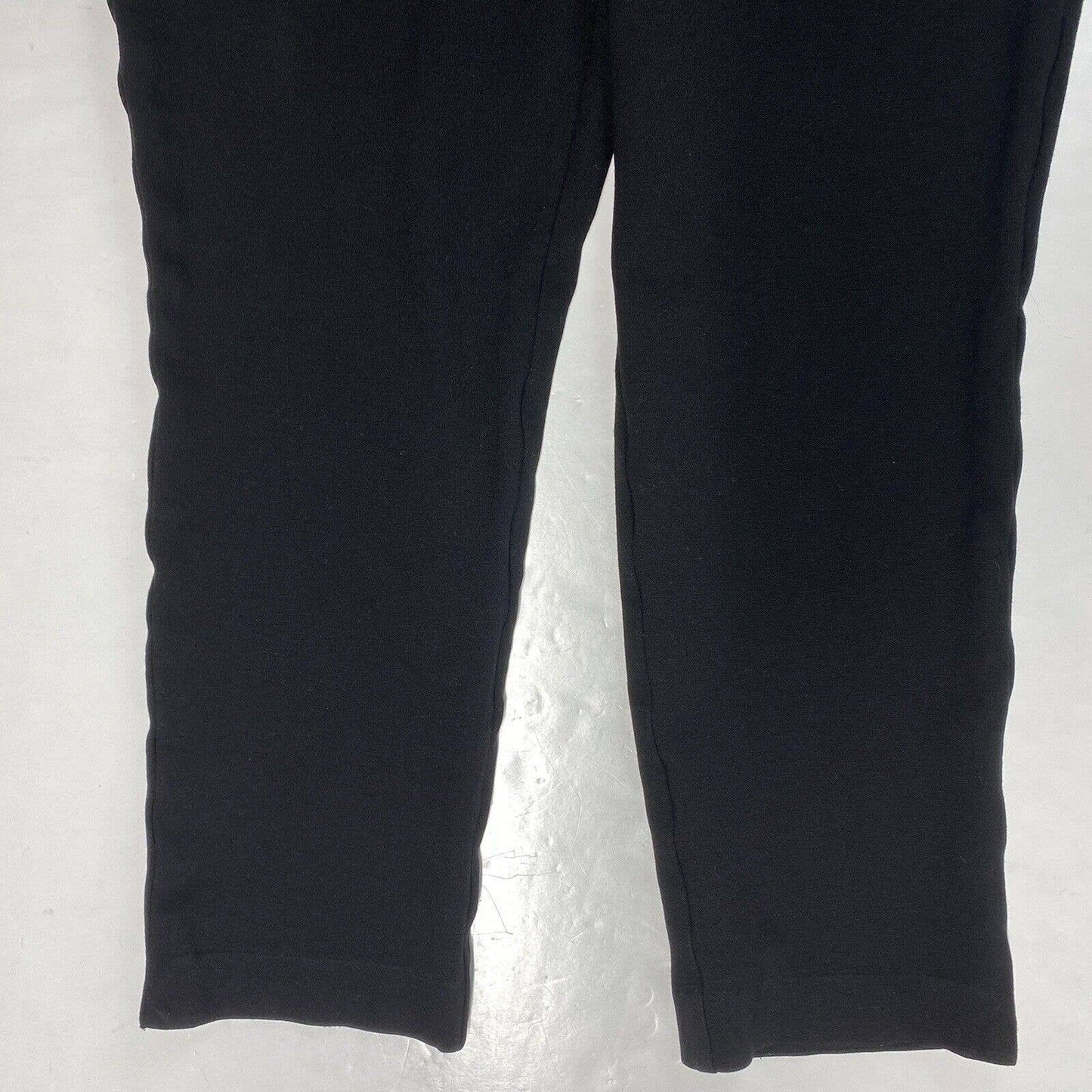 Chicos Ponte Knit Crop Pants Sz 2 (US 12/Large) Womens Black Stretch Pull On EUC