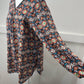 Zac & Rachel Boho Tunic Top Sz 1X Orange Teal Multicolor Pattern Zip Neckline