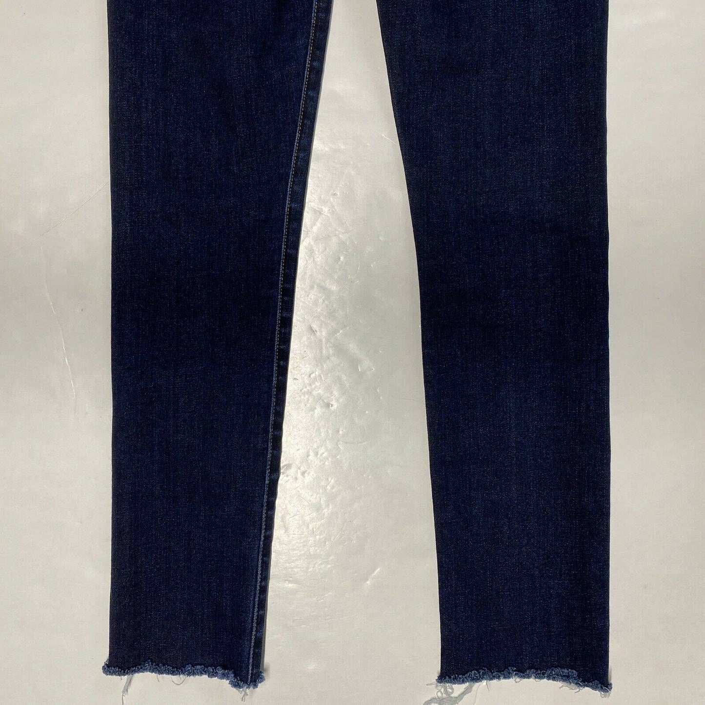 Veronica Beard Brooke Skinny Sz 26 Midrise Stretch Denim Jeans Dark Raw Hems EUC