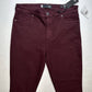 KUT From The Kloth Donna High Rise Ankle Skinny Jeans 14 Deep Wine Burgundy NEW