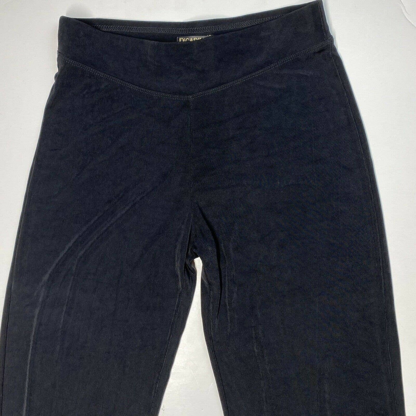 Picadilly Fashions Slinky Knit Straight Pant Sz Medium Black Stretch Acetate EUC