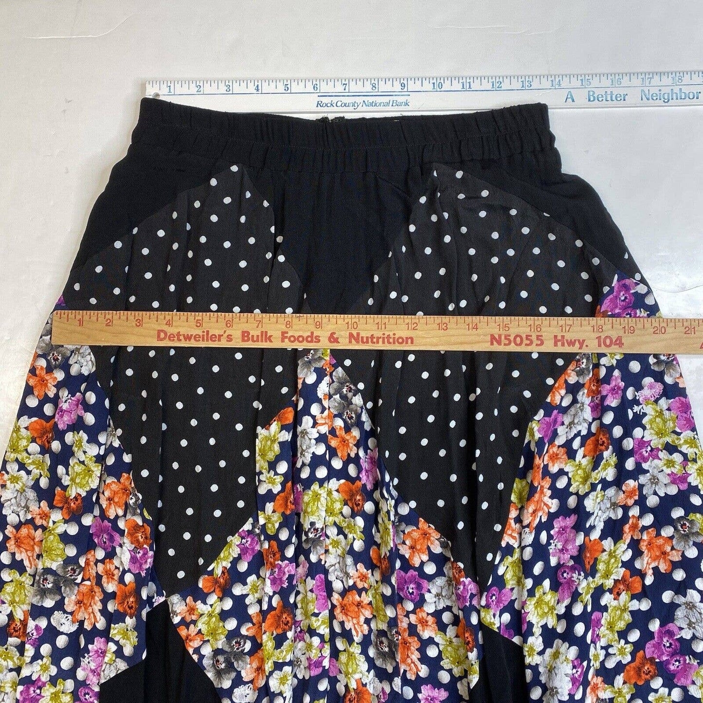 Maeve Diamond Mosaic Midi Skirt Medium Anthropologie Patchwork Multicolor Floral