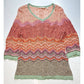 Soft Surroundings Open Knit Tunic Sweater Large Multicolor Colorful Stripes Boho