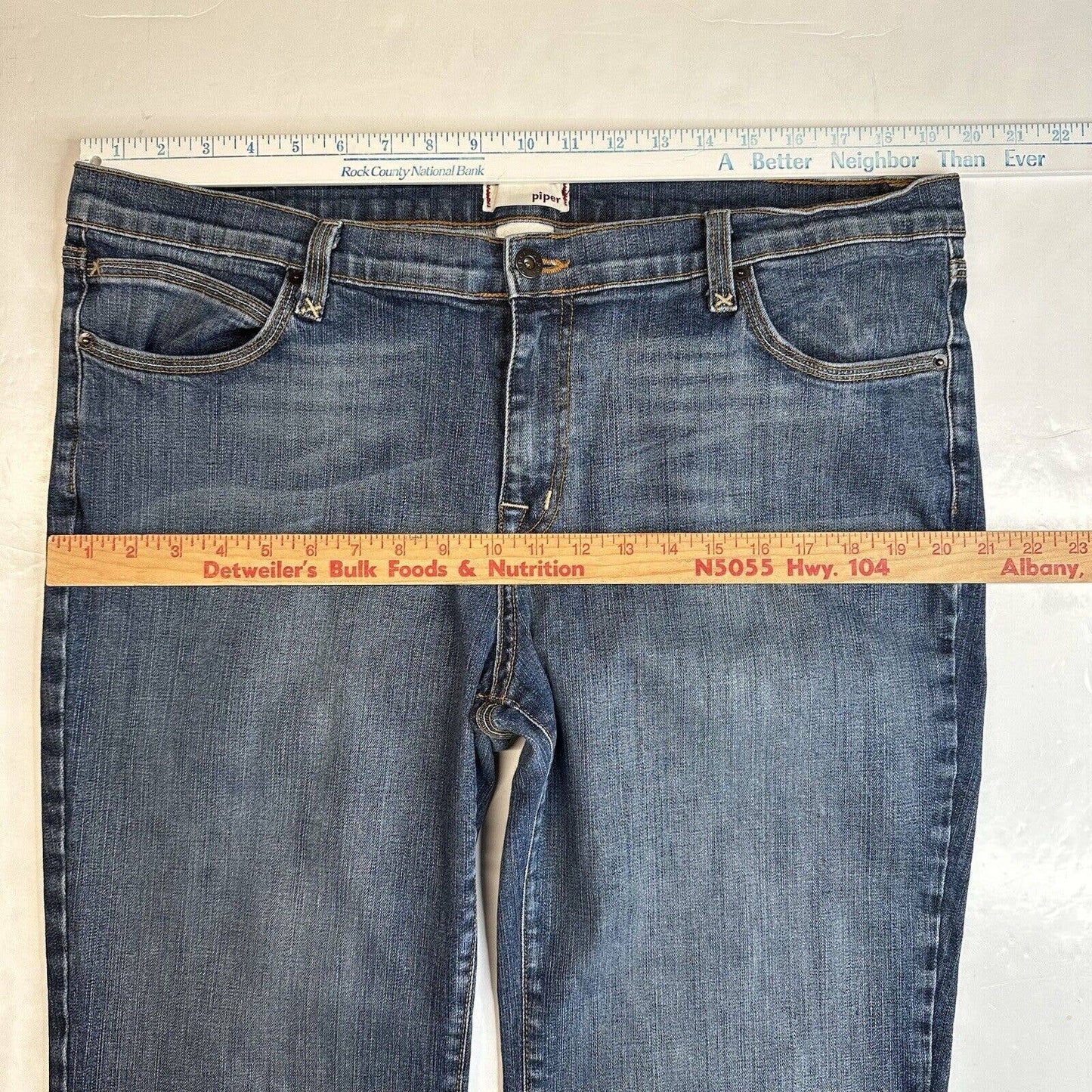 Vintage Piper Flare Jeans Womens 21 (39"Waist) Denim Blue Bootcut Jean Plus Size