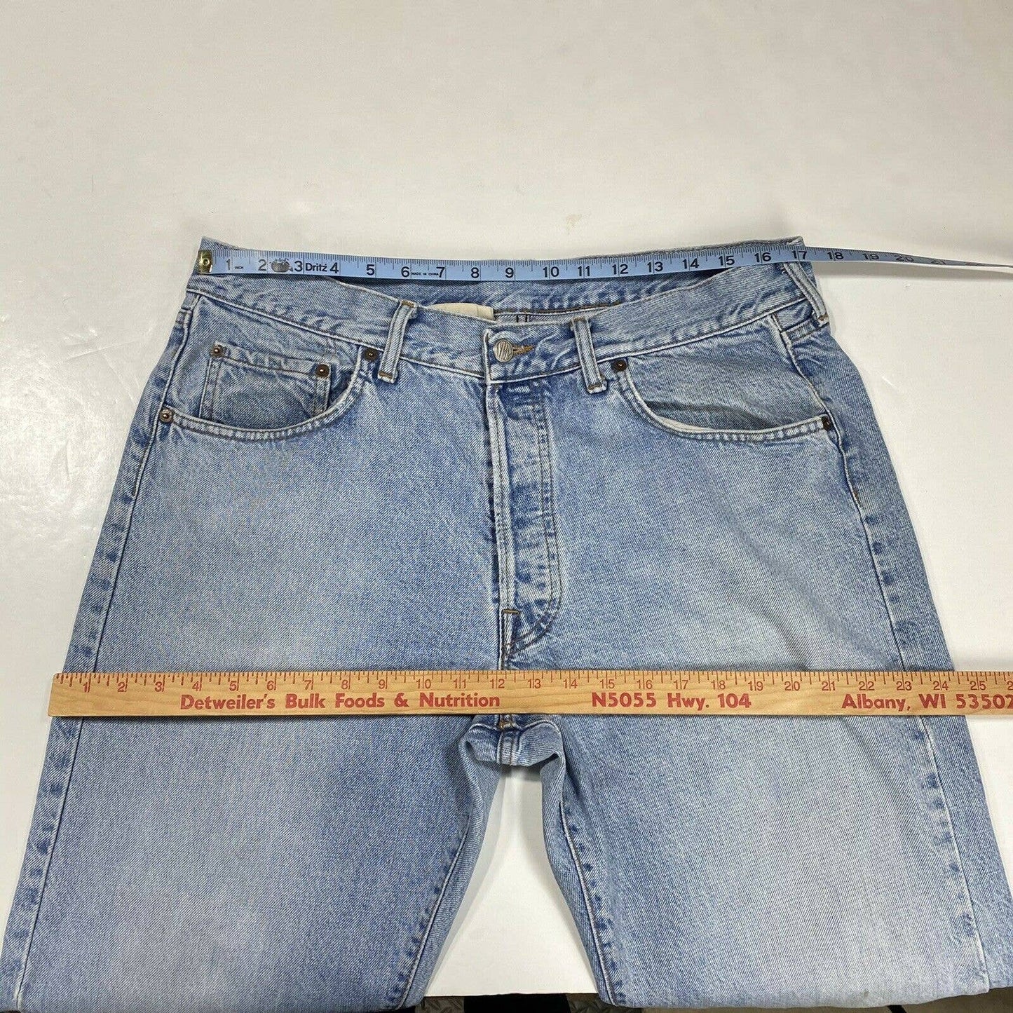 Vintage Replay 900 Regular Straight Sz 34x32 Mens Denim Blue Jeans Button Fly