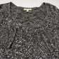 Eileen Fisher Open Knit Sweater Sz Large Gray/Silver Metallic Linen Blend