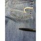 American Eagle Slim Boot Sz 4 Reg Womens Lowrise Denim Blue Jeans Light Flaw