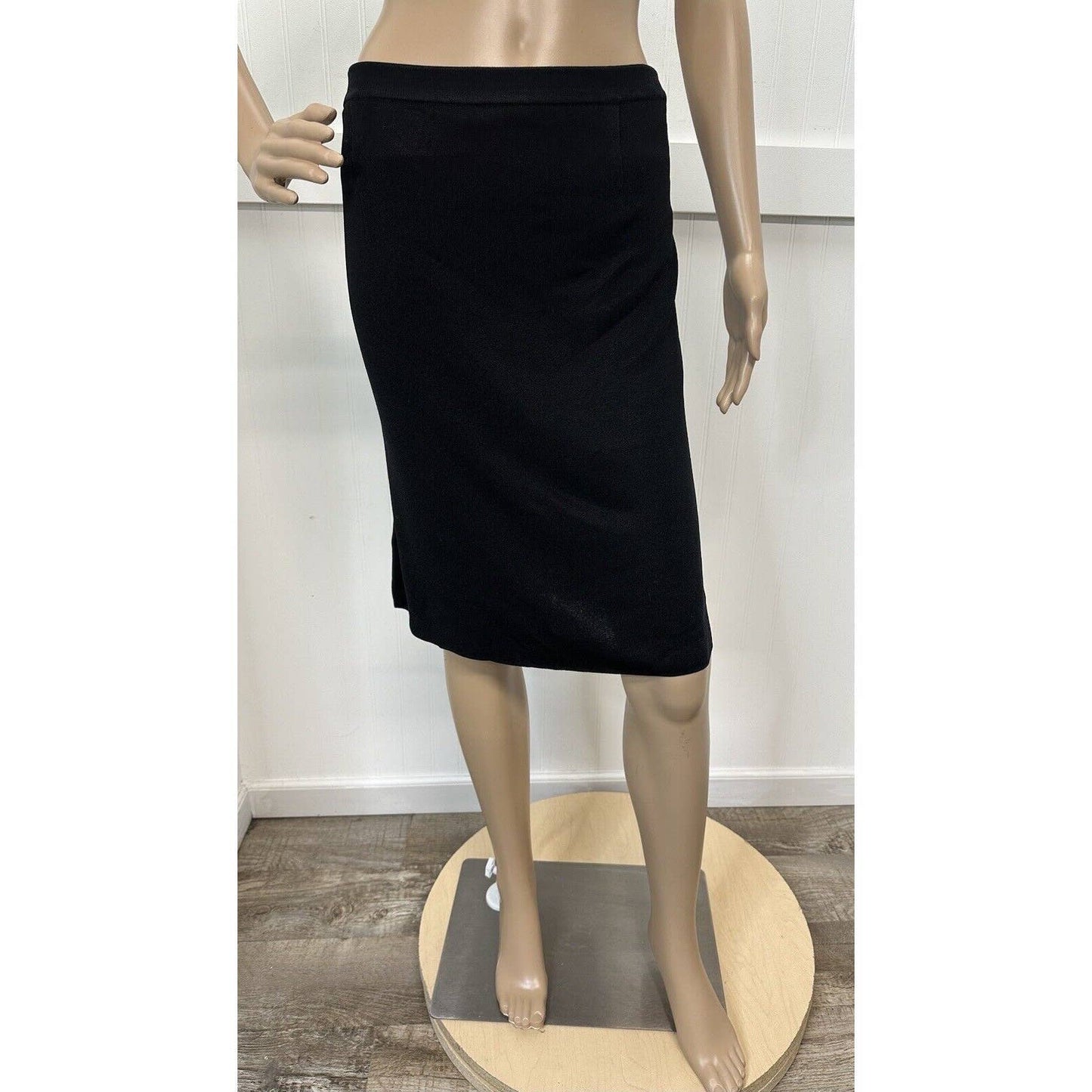 Exclusively Misook Pencil Skirt Sz Large Black Pull On Elastic *Measures XL