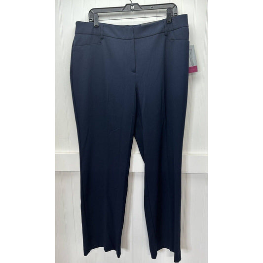 APT 9 Curvy Wide Trouser Leg 16 Navy Blue Stretch Dress Pants Career Plus NEW