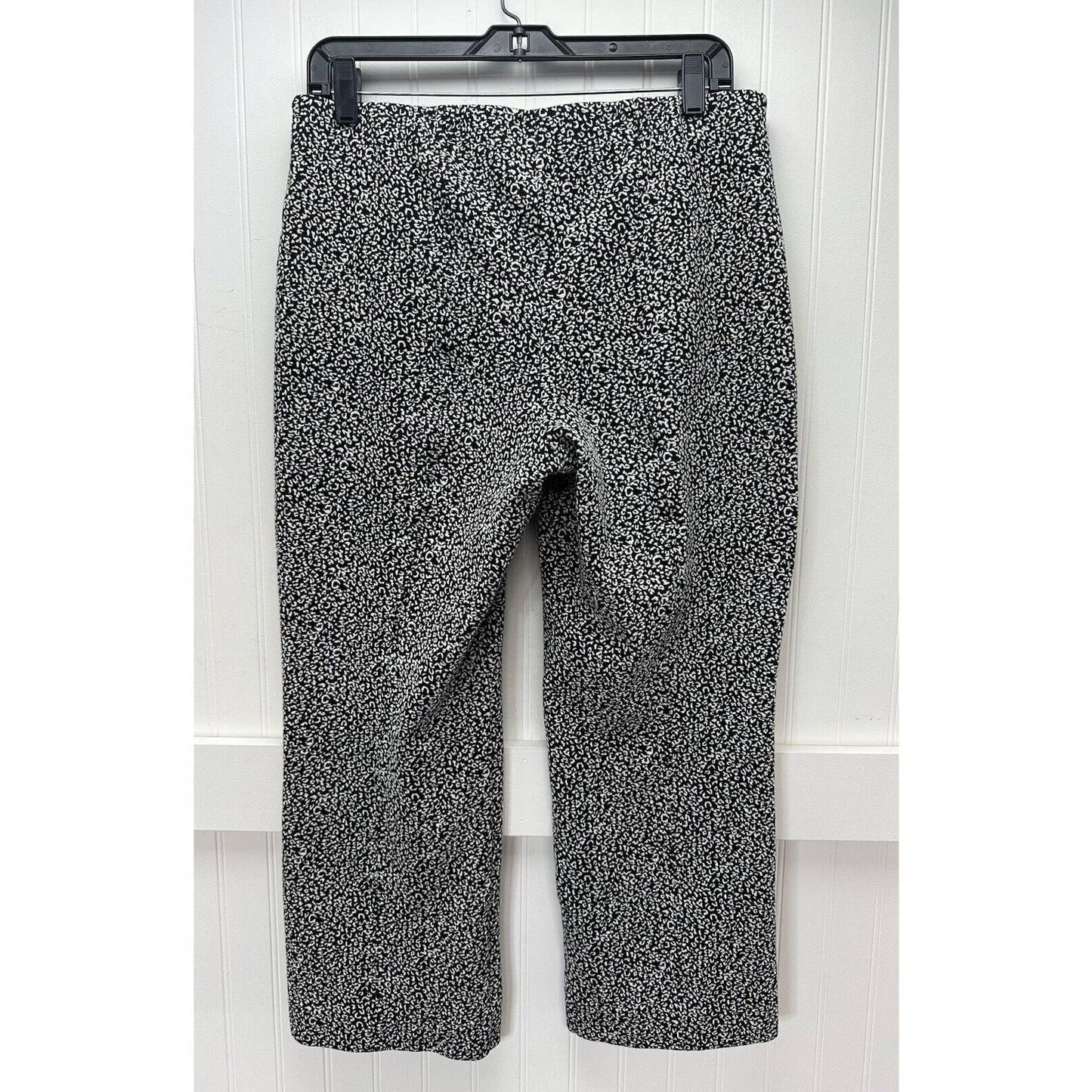 Anthropologie Essential Crop Flare Pants Womens Large Knit Black/White Pattern