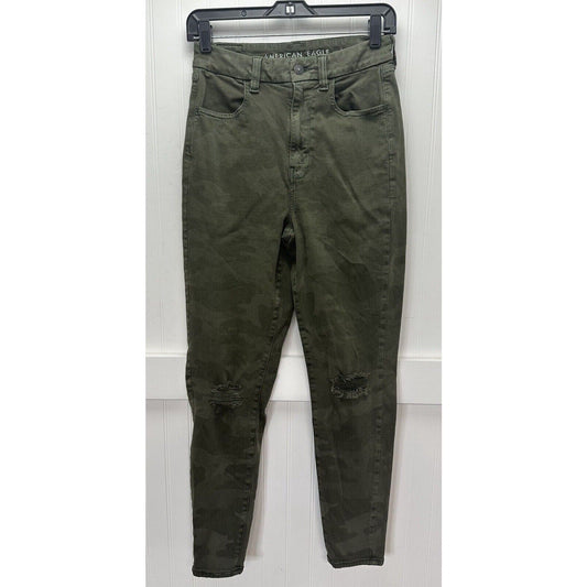 American Eagle Curvy Super Hi-Rise Jegging 8 Green Camo Next Level Stretch Jeans