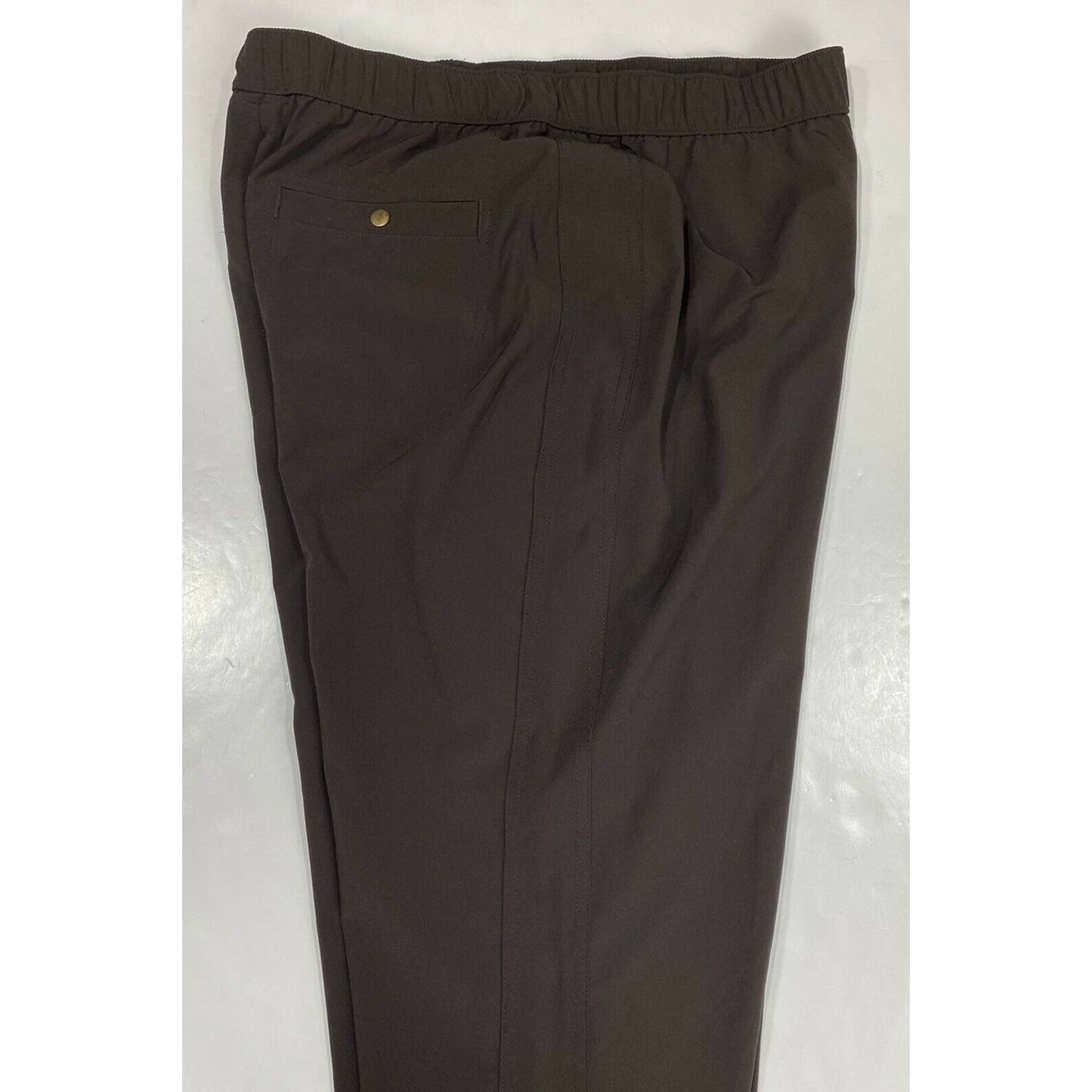 Chicos Zenergy Wide Leg Pants Sz 1 (US 8) Brown Elastic Waist Lightweight EUC