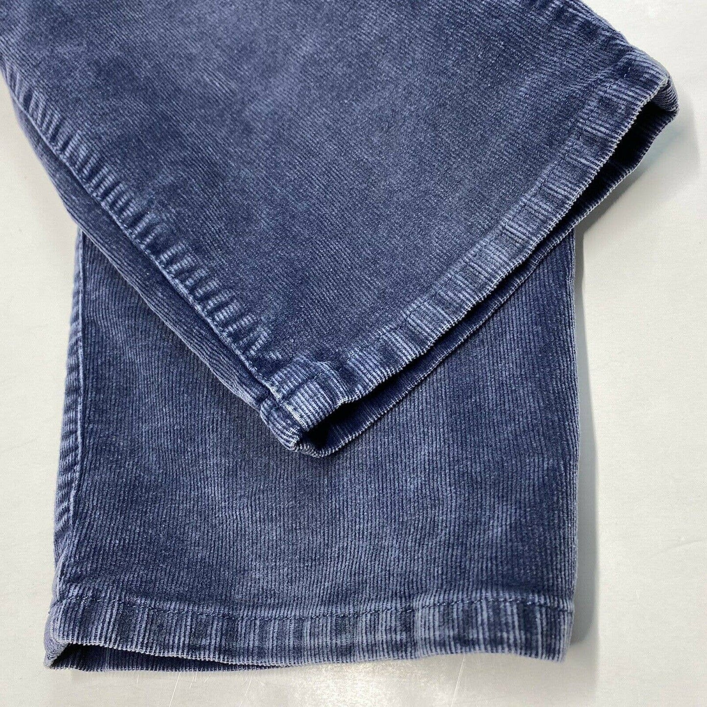 Soft Surroundings Blue Corduroy Pants Sz 14 Petite High Rise Tapered Leg Short