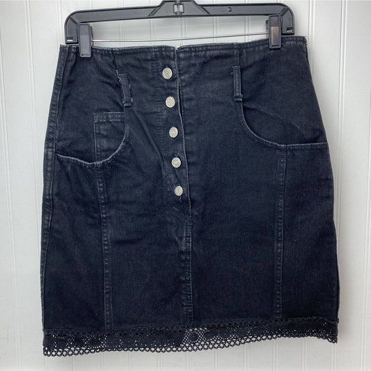 Vintage Jean St. Tropez Denim Skirt Sz 13/14 Black 100% Cotton *Measures Smaller