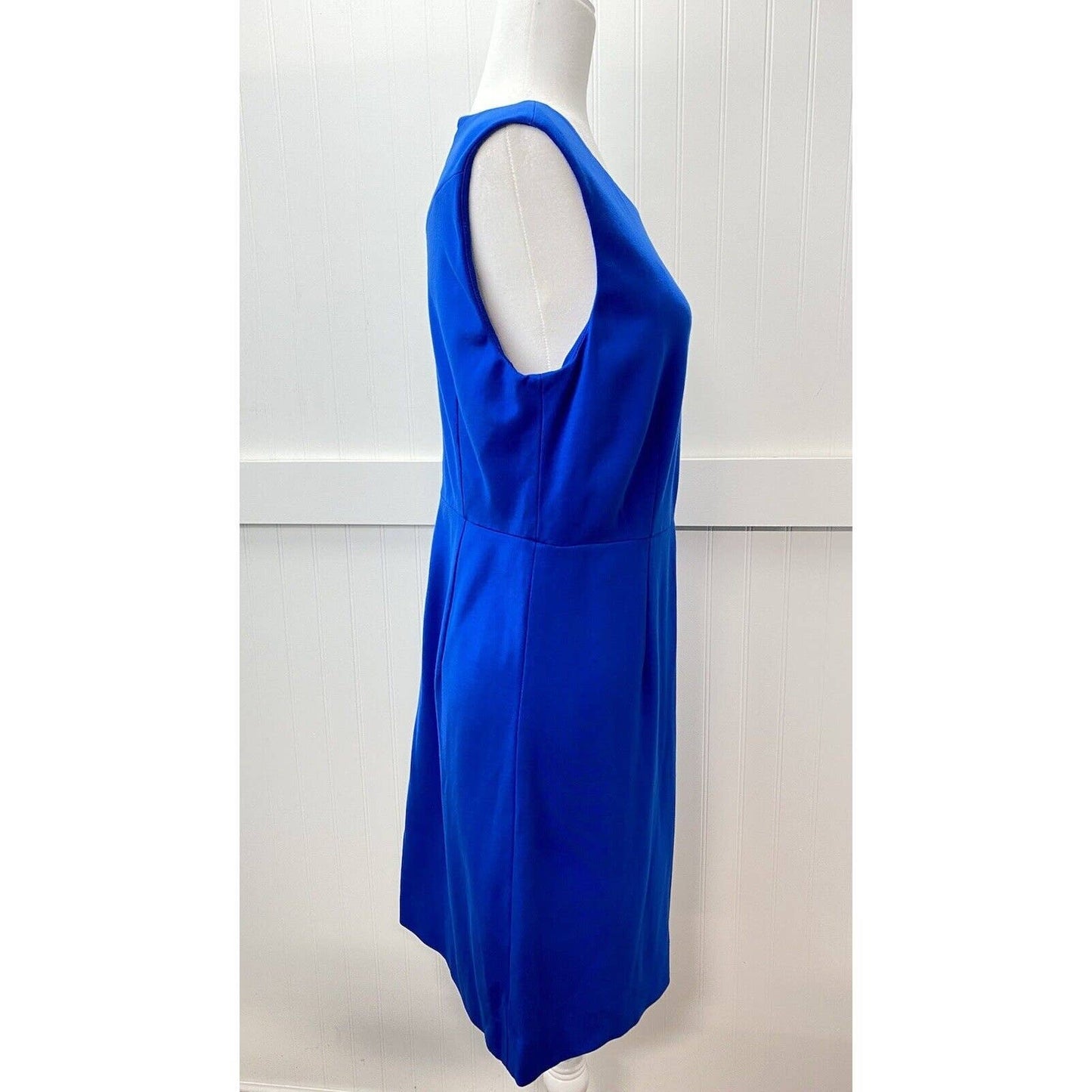 Diane Von Furstenberg Carrie Sheath Dress Sz 12 Womens Blue Stretch Sleeveless