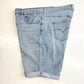 Levis Bermuda Shorts Womens 33 (16/17) Stretch Denim Blue Jean Long Cuffed