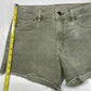 American Eagle Hi-Rise Shortie Sz 8 Super Super Stretch Green Denim Short RawHem