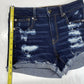 American Eagle Hi-Rise Shortie Sz 6 360 Super Stretch Denim Short Holes Fray EUC