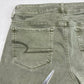 American Eagle Hi-Rise Shortie Sz 8 Super Super Stretch Green Denim Short RawHem