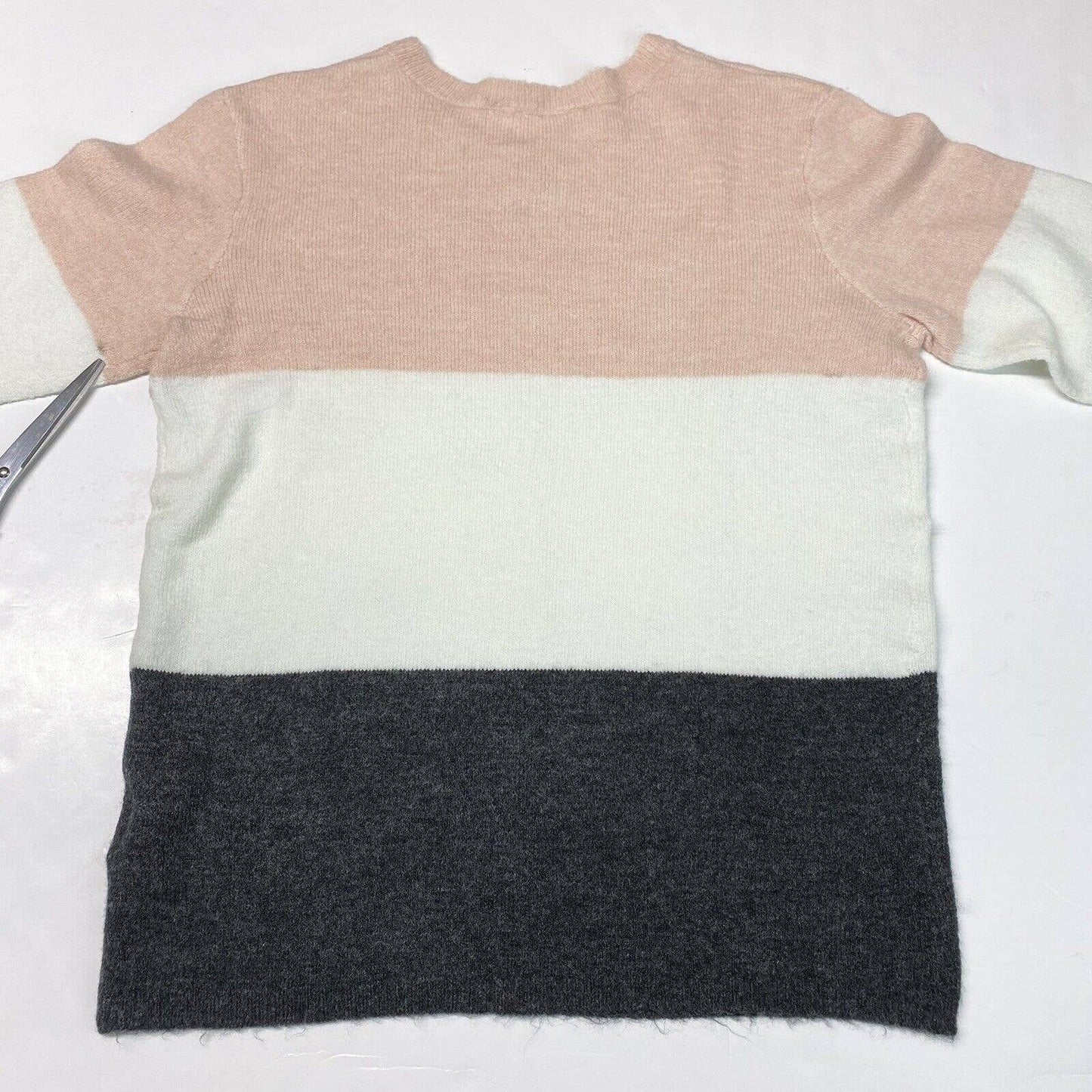 H&M Colorblock Sweater Sz 20 Multicolor Striped Long Sleeve Soft Wool Blend Top