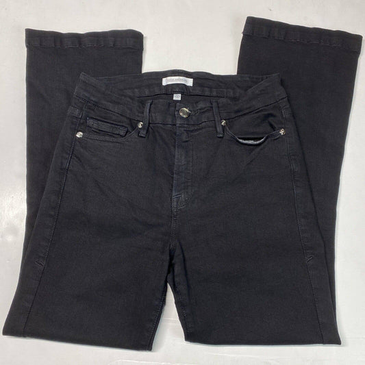 Good American Mini Boot Jeans Sz 4/27 High Rise Black Stretch Denim *Hemmed