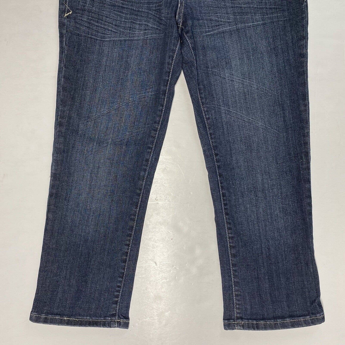 Grace In LA Capri Sz 7 Lowrise Denim Cropped Blue Jeans Rhinestones Jewels