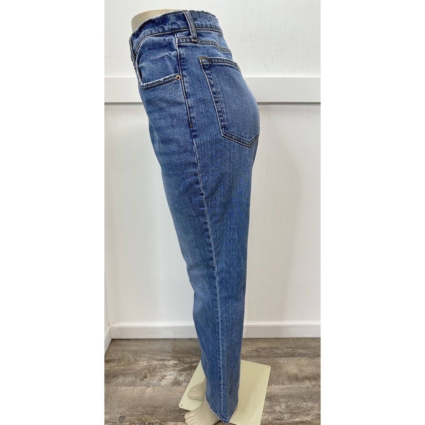 Abercrombie Fitch 90s Slim Straight Ultra High Rise Jeans Sz 32/14 Blue Denim