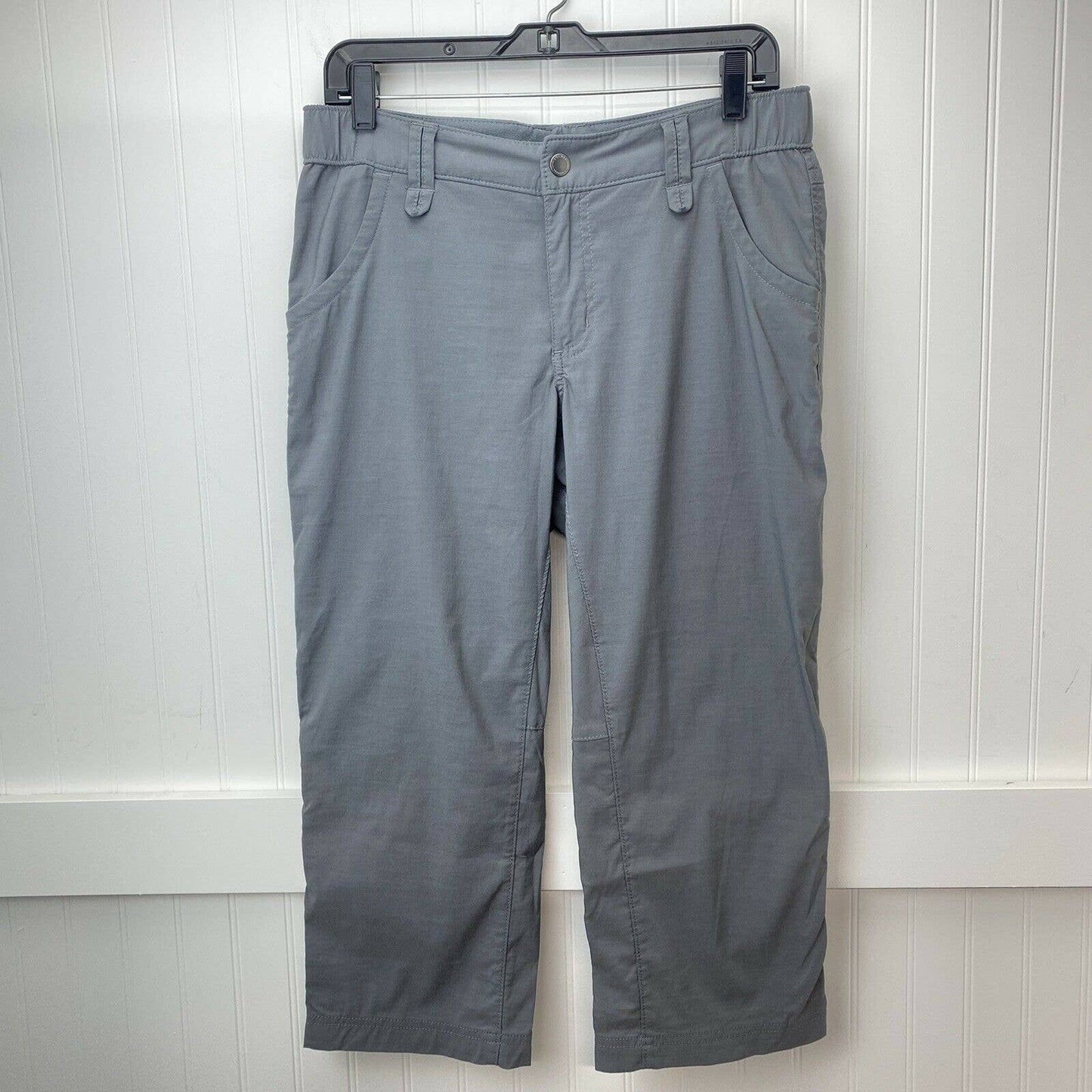 Duluth Trading DuluthFlex Dry On The Fly Capris Sz 8 Gray Cropped Hiking Pants