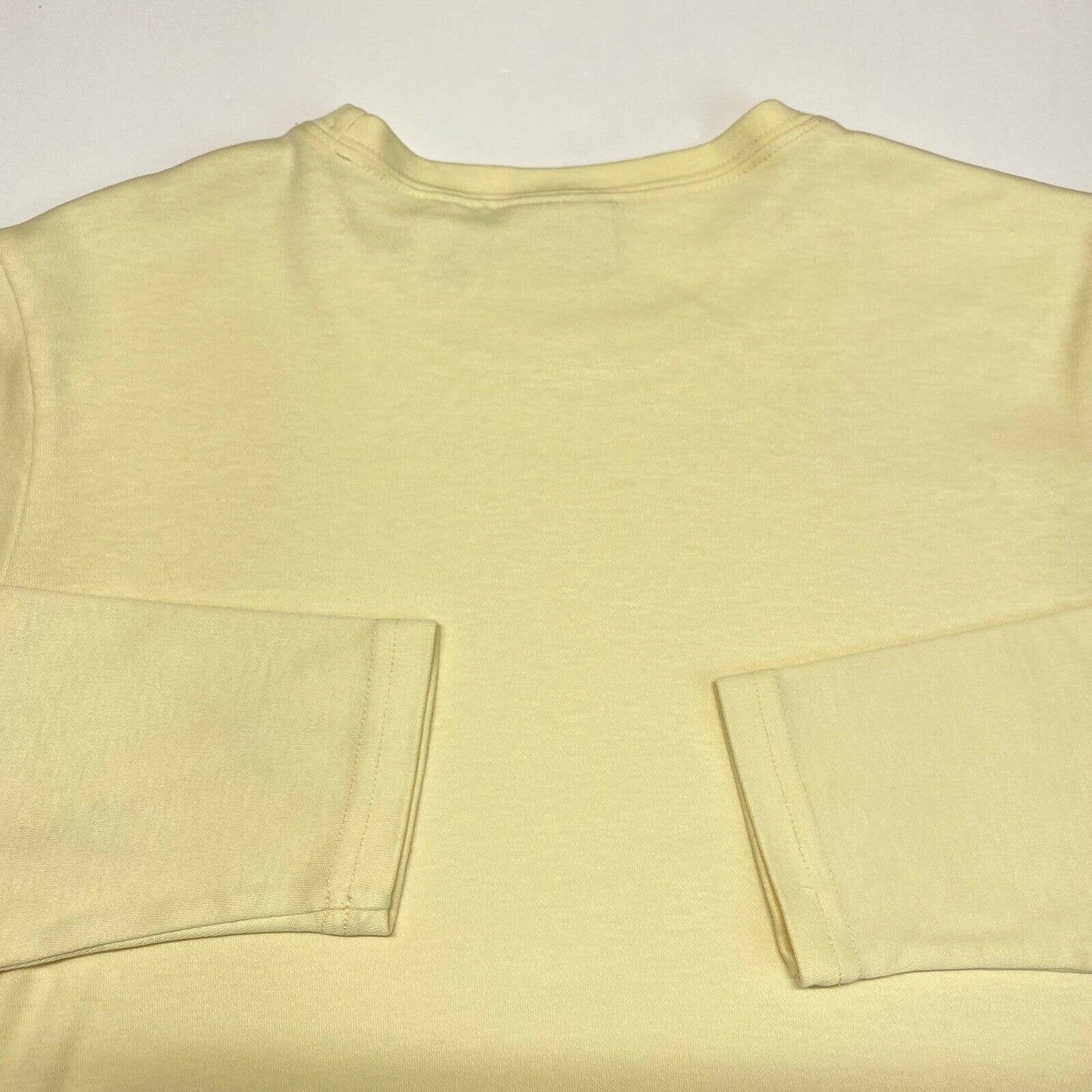 LL Bean Long Sleeve Crewneck Tee Shirt Sz Small Yellow Butter Casual Top EUC