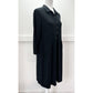 J Jill Shirt Dress Sz Medium Black Buttons Cotton Modal Blend Stretch 3/4 Sleeve