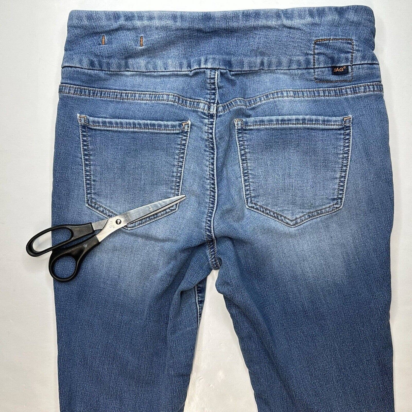 Jag Jeans High Rise Skinny Jean Womens 6 Pull On Stretch Blue Denim *Flaw