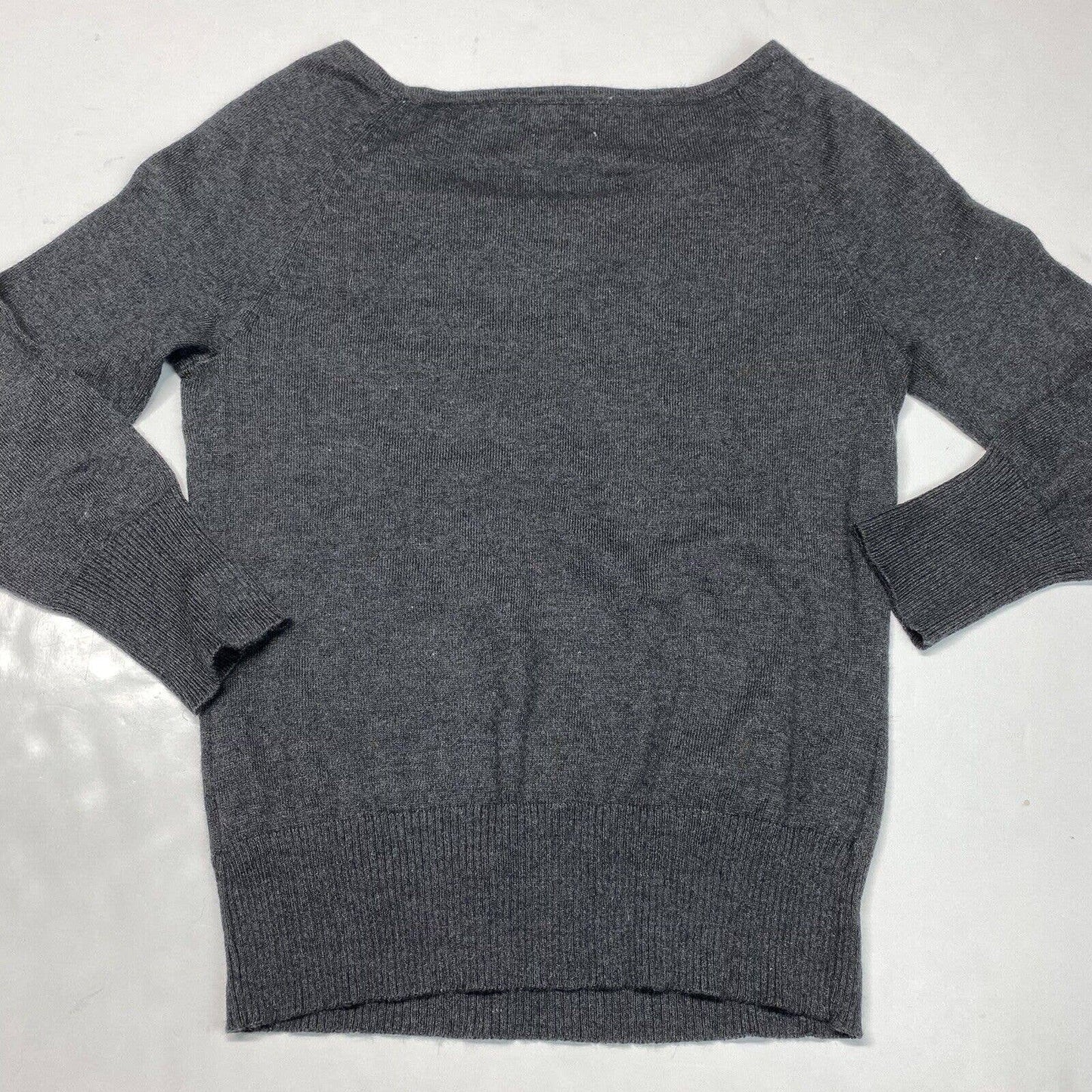 Forever 21 Soft Gray Sweater Medium Angora Blend Stretch Long Sleeve Embellished