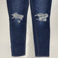 American Eagle Tomgirl Jeans Sz 2 Blue Denim Holes Button Fly *See Measurements