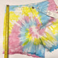 Judy Blue Tie Dye Rainbow Short Sz Small Stretch Denim Raw Hem Fray Colorful NEW