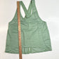 Zyia Active Nimbus Split Back Tank Top XL Green Open Back Sheer Stripe EUC