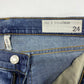 Rag & Bone Crop Sz 24 (28"Waist) Lowrise Stretch Denim Blue Skinny Jeans EUC