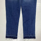 Kancan Capri Sz 1/24 Womens Stretch Denim Crop Jean Distressed Holes Raw Hem NEW