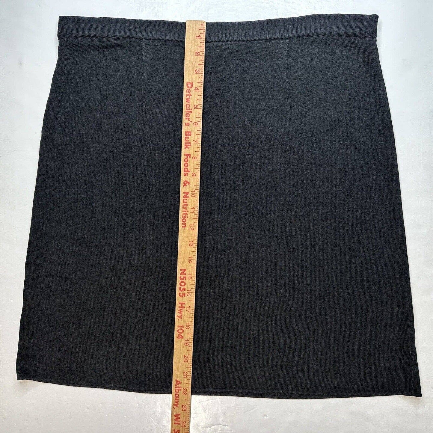 Exclusively Misook Pencil Skirt Sz Large Black Pull On Elastic *Measures XL