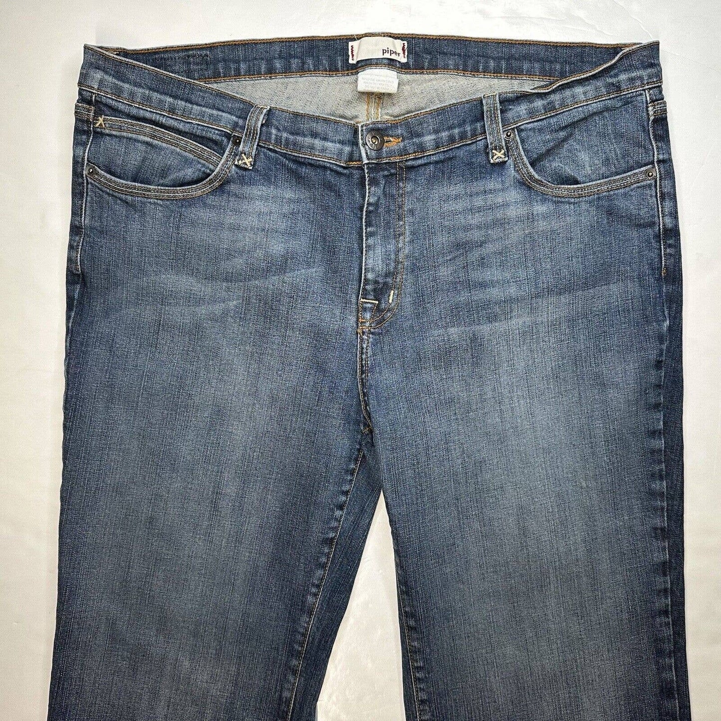 Vintage Piper Flare Jeans Womens 21 (39"Waist) Denim Blue Bootcut Jean Plus Size