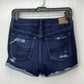 American Eagle Hi-Rise Shortie Sz 6 360 Super Stretch Denim Short Holes Fray EUC