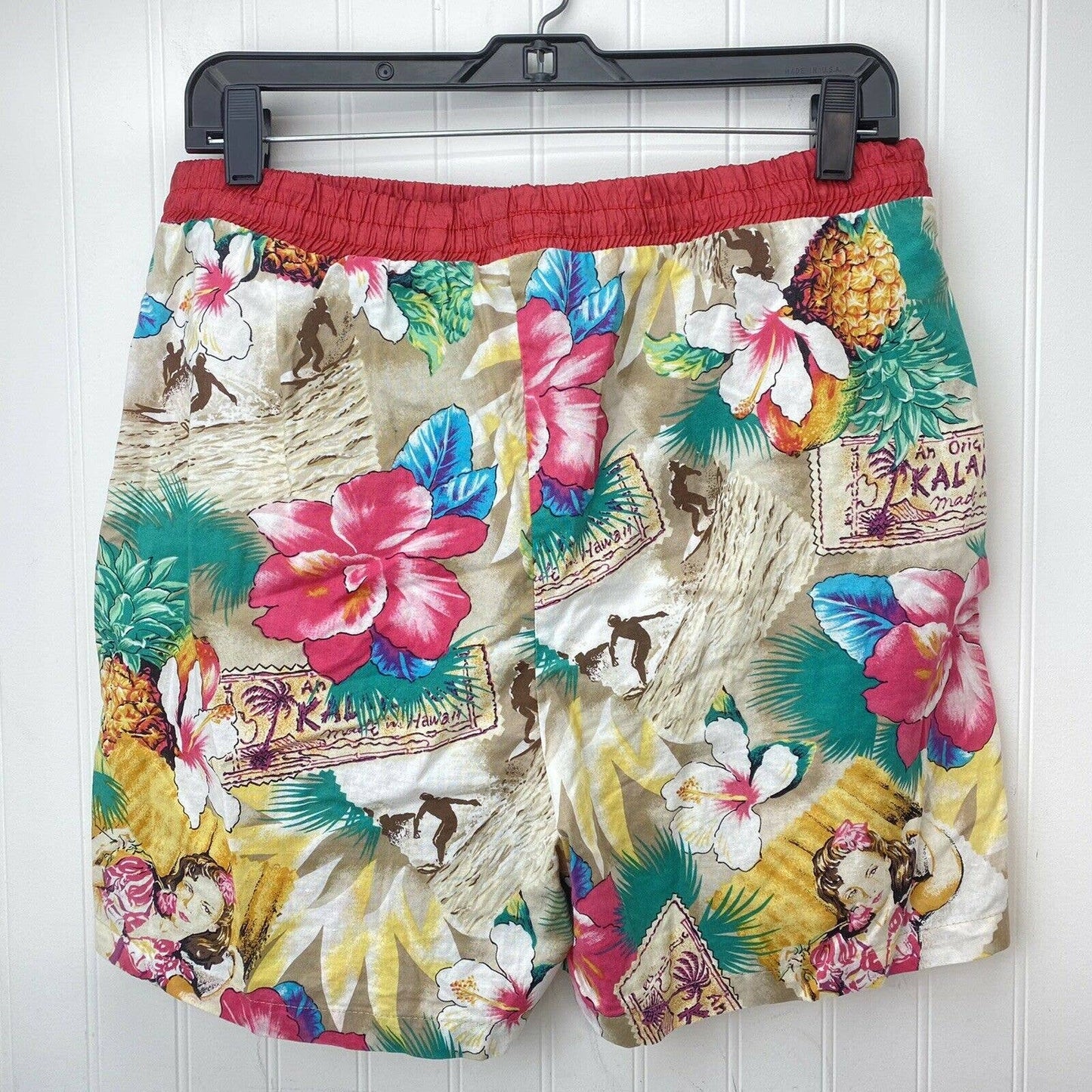 Patrick Einhorn Hawaiian Swim Shorts Sz Medium Mens Beach Trunks Tropical USA