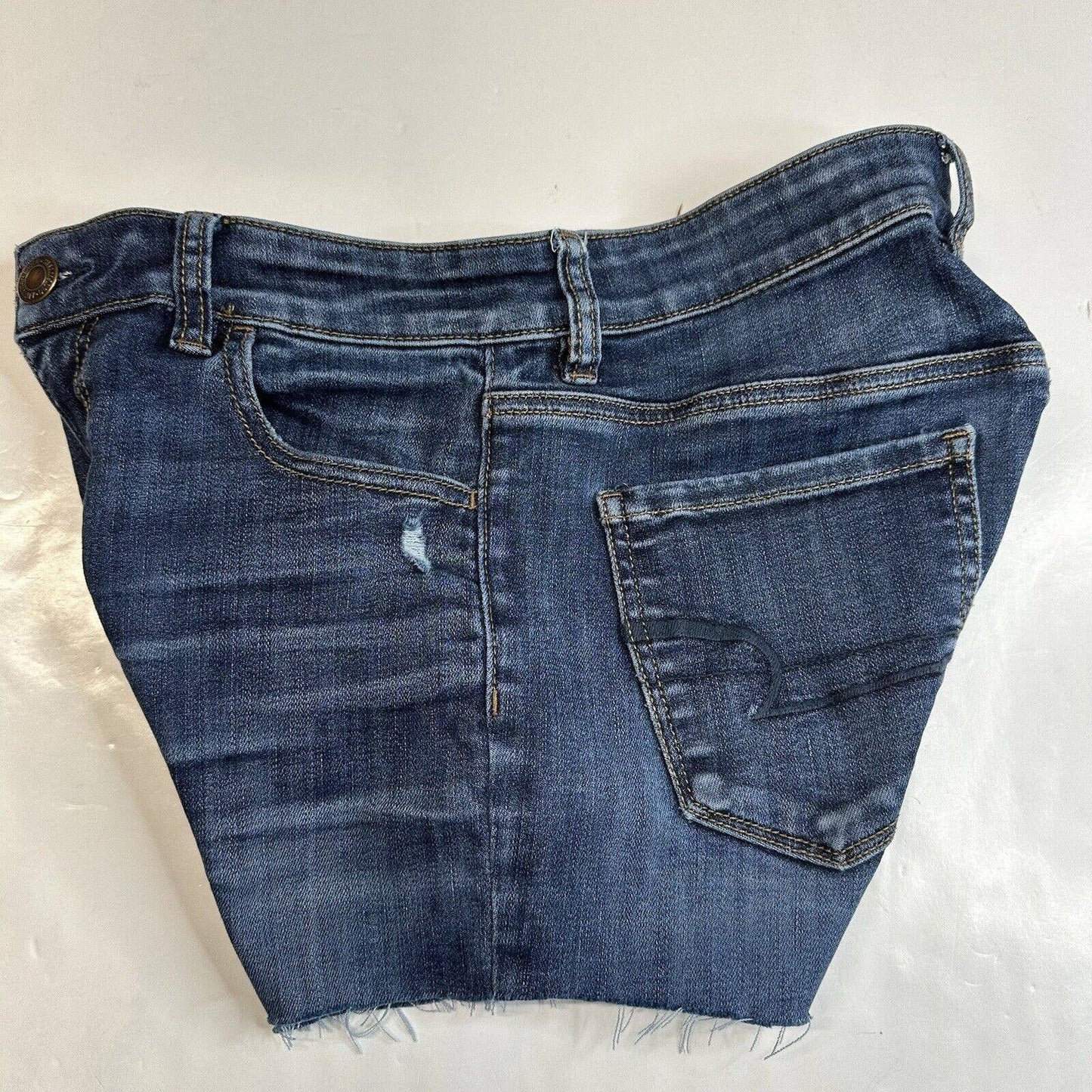 American Eagle Hi-Rise Cut Off Shorts 10 Next Level Stretch Denim Jean Distress