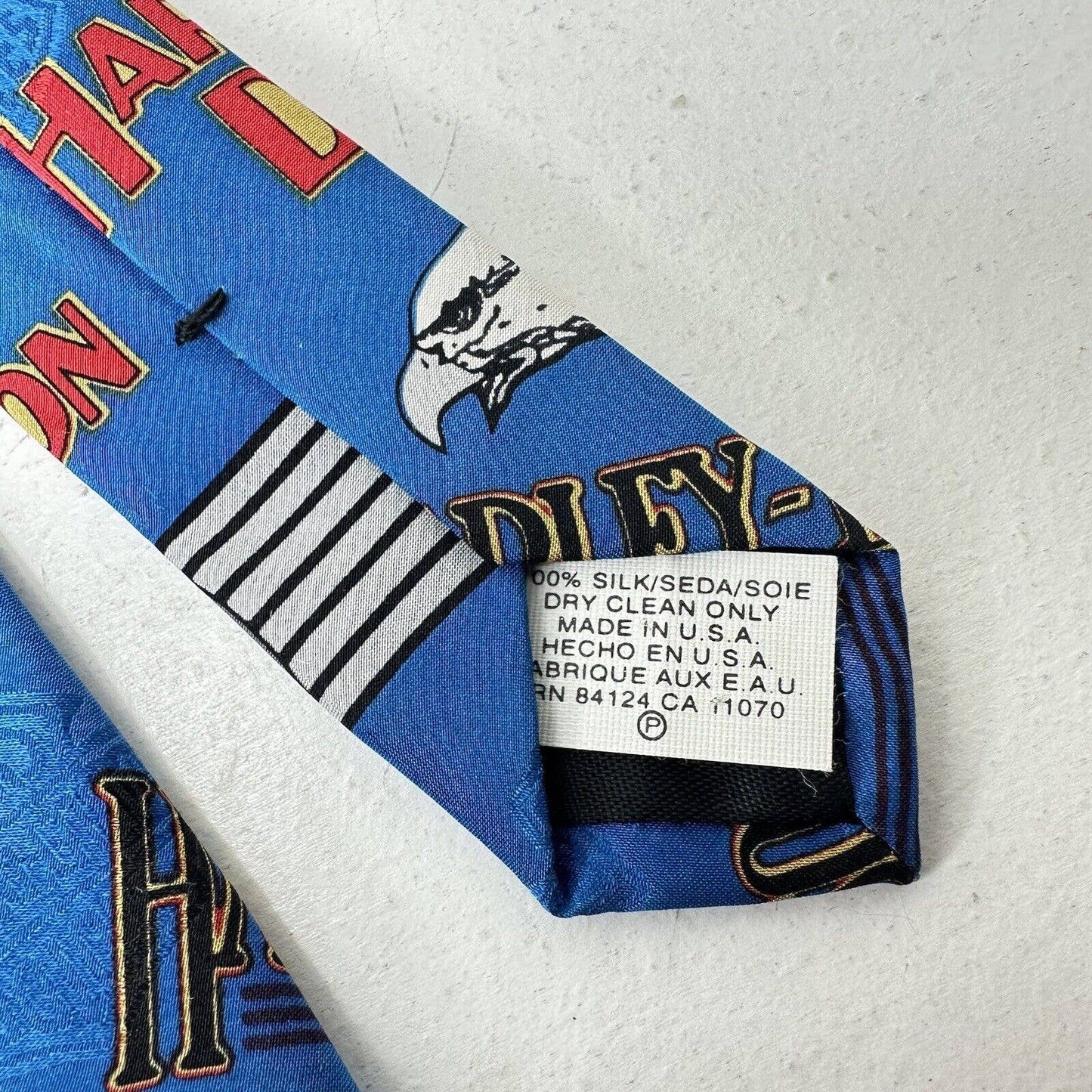 Vintage RM Style “Harley Davidson Decals” Motorcycles 100% Silk Necktie Tie